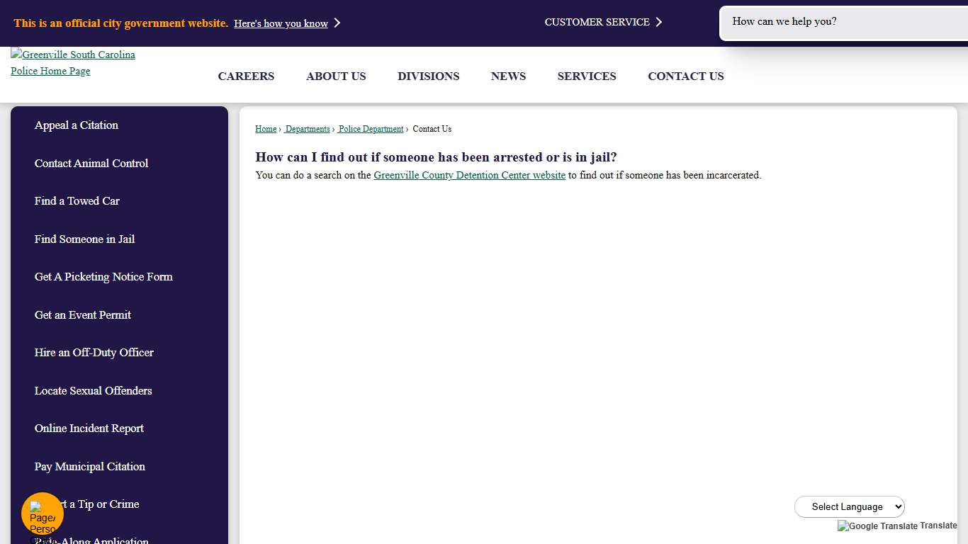 Contact Us | Greenville, SC - Official Website